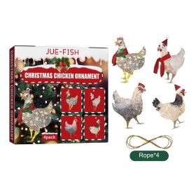 Jue-Fish Christmas Scarf Chicken Pendant Set, Decorated Chicken Pendant For Home Holiday Party Christmas Tree Atmosphere