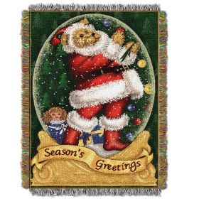 Snowglobe Teddy Licensed Holiday 48"x 60" Woven Tapestry Throw