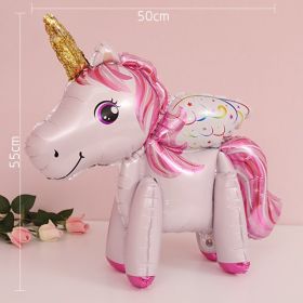 60cm 3D Unicorn Balloon Foil Inflatable Rainbow Birthday Balloons Wedding Baby Shower Kid Birthday Party Decorations Globos Gift (Color: 3D Unicorn wing P, Ballon Size: As shown)